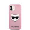 Karl Lagerfeld iPhone 12 Mini Choupette Head Glitter (KLHCP12SCHTUGLP) hátlap, tok, rózsaszín