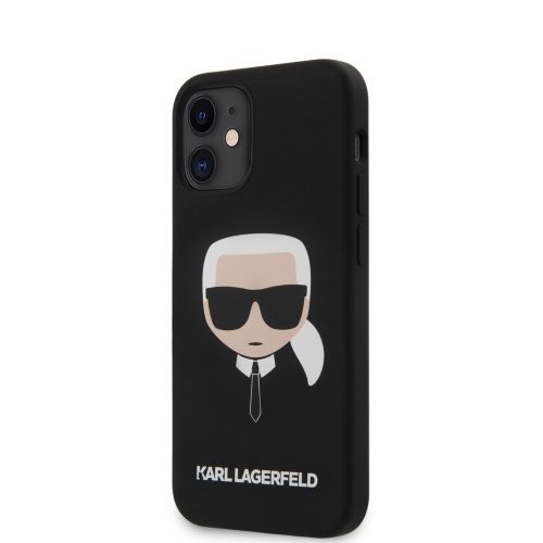 Karl Lagerfeld iPhone 12 Mini Silicone Karl Head (KLHCP12SSLKHBK) hátlap, tok, fekete