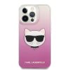 Karl Lagerfeld iPhone 13 Pro Choupette Head Glitter (KLHCP13LCTRP) hátlap, tok, rózsaszín