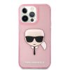 Karl Lagerfeld iPhone 13 Pro Karl Head Glitter (KLHCP13LKHTUGLP) hátlap, tok, rózsaszín