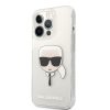 Karl Lagerfeld iPhone 13 Pro Karl Head Glitter (KLHCP13LKHTUGLS) hátlap, tok, ezüst