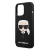 Karl Lagerfeld iPhone 13 Pro Silicone Karl's Head (KLHCP13LSLKHBK) hátlap, tok, fekete