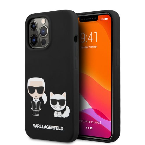 Karl Lagerfeld iPhone 13 Pro Karl & Choupette Silicone (KLHCP13LSSKCK) hátlap, tok, fekete