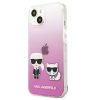 Karl Lagerfeld iPhone 13 Karl & Choupette Full Body (KLHCP13MCKTRP) hátlap, tok, rózsaszín