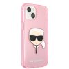 Karl Lagerfeld iPhone 13 Karl Head Glitter (KLHCP13MKHTUGLP) hátlap, tok, rózsaszín