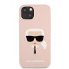 Karl Lagerfeld iPhone 13 Silicone Karl's Head (KLHCP13MSLKHLP) hátlap, tok, rózsaszín