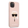 Karl Lagerfeld iPhone 13 Silicone Karl's Head (KLHCP13MSLKHLP) hátlap, tok, rózsaszín