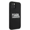 Karl Lagerfeld iPhone 13 Stack White Logo Silicone (KLHCP13MSLKLRBK) hátlap, tok, fekete