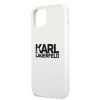 Karl Lagerfeld iPhone 13 Stack Black Logo Silicone (KLHCP13MSLKLWH) hátlap, tok, fehér