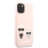 Karl Lagerfeld iPhone 13 Silicone Karl & Choupette (KLHCP13MSSKCI) hátlap, tok, rózsaszín
