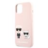 Karl Lagerfeld iPhone 13 Silicone Karl & Choupette (KLHCP13MSSKCI) hátlap, tok, rózsaszín