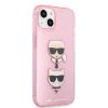 Karl Lagerfeld iPhone 13 Mini Karl & Choupette Head Glitter (KLHCP13SKCTUGLP) hátlap, tok, rózsaszín