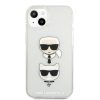 Karl Lagerfeld iPhone 13 Mini Karl & Choupette Head Glitter (KLHCP13SKCTUGLS) hátlap, tok, ezüst