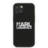 Karl Lagerfeld iPhone 13 Mini Stack White Logo Silicone (KLHCP13SSLKLRBK) hátlap, tok, fekete