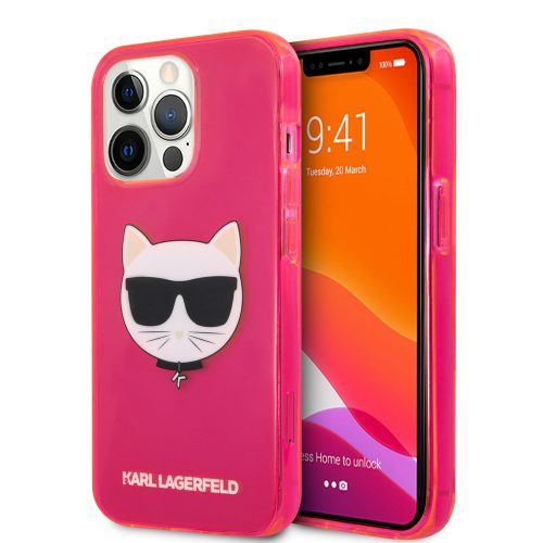 Karl Lagerfeld iPhone 13 Pro Max Choupette Head (KLHCP13XCHTRP) hátlap, tok, rózsaszín