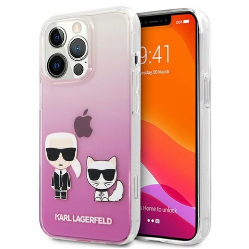 Karl Lagerfeld iPhone 13 Pro Max Karl & Choupette Full Body (KLHCP13XCKTRP) hátlap, tok, rózsaszín