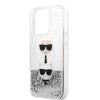 Karl Lagerfeld iPhone 13 Pro Max Karl and Choupette Glitter (KLHCP13XKICGLS) hátlap, tok, ezüst