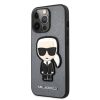 Karl Lagerfeld iPhone 13 Pro Max Saffiano Ikonik Karl Patch (KLHCP13XOKPG) hátlap, tok, ezüst