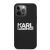 Karl Lagerfeld iPhone 13 Pro Max Stack White Logo Silicone (KLHCP13XSLKLRBK) hátlap, tok, fekete