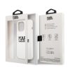 Karl Lagerfeld iPhone 13 Pro Max Stack Black Logo Silicone (KLHCP13XSLKLWH) hátlap, tok, fehér