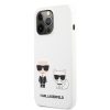 Karl Lagerfeld iPhone 13 Pro Max Silicone Karl & Choupette (KLHCP13XSSKCW) hátlap, tok, fehér
