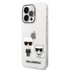 Karl Lagerfeld iPhone 14 Pro Ikonik Karl and Choupette (KLHCP14LCKTR) hátlap, tok, átlátszó