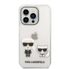 Karl Lagerfeld iPhone 14 Pro Ikonik Karl and Choupette (KLHCP14LCKTR) hátlap, tok, átlátszó