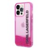 Karl Lagerfeld iPhone 14 Pro Liquid Glitter Elong (KLHCP14LLCKVF) hátlap, tok, rózsaszín