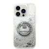 Karl Lagerfeld iPhone 14 Pro Liquid Glitter RSG (KLHCP14LLCRSGRS) hátlap, tok, ezüst