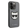 Karl Lagerfeld iPhone 14 Pro Saffiano Choupette Head Patch (KLHCP14LSAPCHG) hátlap, tok, ezüst