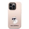 Karl Lagerfeld iPhone 14 Pro Silicone Choupette (KLHCP14LSNCHBCP) hátlap, tok, rózsaszín