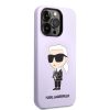 Karl Lagerfeld iPhone 14 Pro Silicone Iconic (KLHCP14LSNIKBCU) hátlap, tok, lila