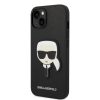 Karl Lagerfeld iPhone 14 Plus Saffiano Karl's Head Patch (KLHCP14MSAPKHK) hátlap, tok, fekete