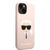 Karl Lagerfeld iPhone 14 Plus Silicone Karl's Head (KLHCP14MSLKHLP) hátlap, tok, rózsaszín