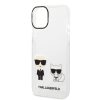 Karl Lagerfeld iPhone 14 Ikonik Karl and Choupette (KLHCP14SCKTR) hátlap, tok, átlátszó