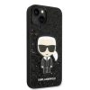 Karl Lagerfeld iPhone 14 Glitter Flakes Ikonik (KLHCP14SGFKPK) hátlap, tok, fekete