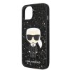 Karl Lagerfeld iPhone 14 Glitter Flakes Ikonik (KLHCP14SGFKPK) hátlap, tok, fekete
