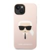 Karl Lagerfeld iPhone 14 Liquid Silicone Karl Head (KLHCP14SSLKHLP) hátlap, tok, rózsaszín