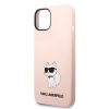 Karl Lagerfeld iPhone 14 Silicone Choupette (KLHCP14SSNCHBCP) hátlap, tok, rózsaszín