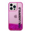 Karl Lagerfeld iPhone 14 Pro Max Liquid Glitter Elong (KLHCP14XLCKVF) hátlap, tok, rózsaszín