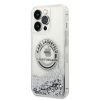 Karl Lagerfeld iPhone 14 Pro Max Liquid Glitter Rue St Guillaume (KLHCP14XLCRSGRS) hátlap, tok, ezüst
