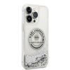 Karl Lagerfeld iPhone 14 Pro Max Liquid Glitter Rue St Guillaume (KLHCP14XLCRSGRS) hátlap, tok, ezüst