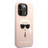 Karl Lagerfeld iPhone 14 Pro Max Silicone Karl's Head (KLHCP14XSLKHLP) hátlap, tok, rózsaszín