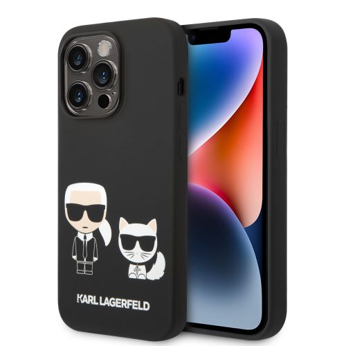 Karl Lagerfeld iPhone 14 Pro Max Choupette Liquid Silicone (KLHCP14XSSKCK) hátlap, tok, fekete