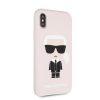 Karl Lagerfeld iPhone X/XS Silicone Karl Iconic Full Body (KLHCPXSLFKPI) hátlap, tok, rózsaszín