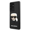 Karl Lagerfeld Samsung Galaxy S21 Ultra 3D Rubber Karl's Head (KLHCS21LKH3DBK) oldalra nyíló tok, fekete