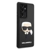 Karl Lagerfeld Samsung Galaxy S21 Ultra 3D Rubber Karl's Head (KLHCS21LKH3DBK) oldalra nyíló tok, fekete
