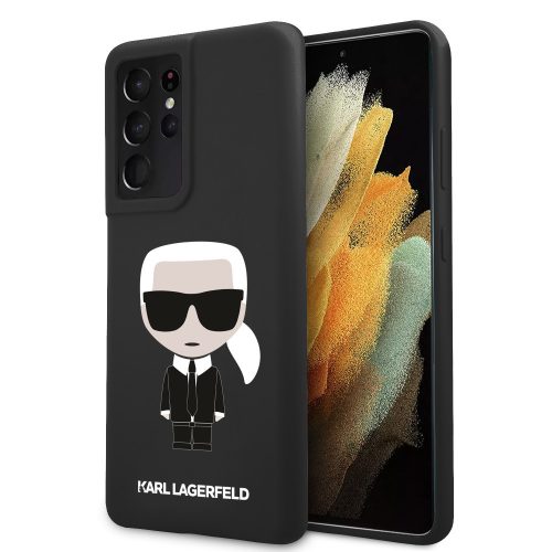 Karl Lagerfeld Samsung Galaxy S21 Ultra Silicone Karl Iconic Full Body (KLHCS21LSLFKBK) hátlap, tok, fekete