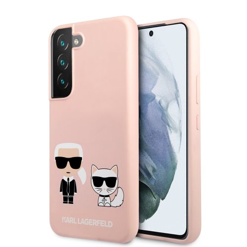 Karl Lagerfeld Samsung Galaxy S22 Karl & Choupette Silicone (KLHCS22SSSKCI) hátlap, tok, rózsaszín