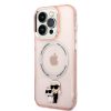 Karl Lagerfeld iPhone 14 Pro Magsafe IML Karl and Choupette NFT (KLHMP14LHNKCIP) hátlap, tok, rózsaszín